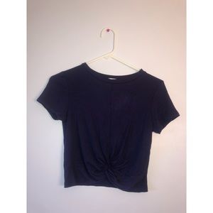 Gaze navy blue crop shirt